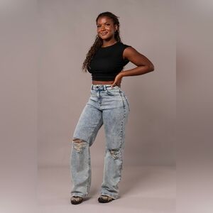 FITJEANS Baggy Ripped - 80s Blue Size Large